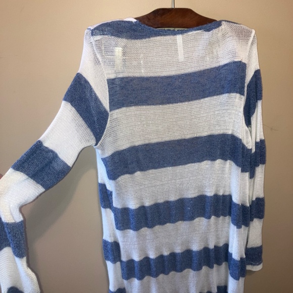 Blue and White Striped Cardigan - Picture 5 of 5